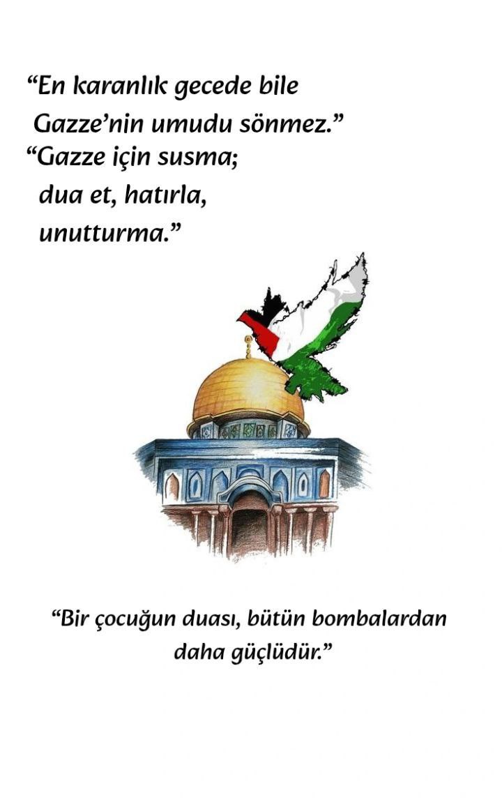 “Her bomba bir hayali yıkıyor… 
Gazze’de çocuklar oyun oynamayı değil, hayatta kalmayı öğreniyor...”
❤️‍🩹🇵🇸
#GazzeyiUnutma
#İyiGünler