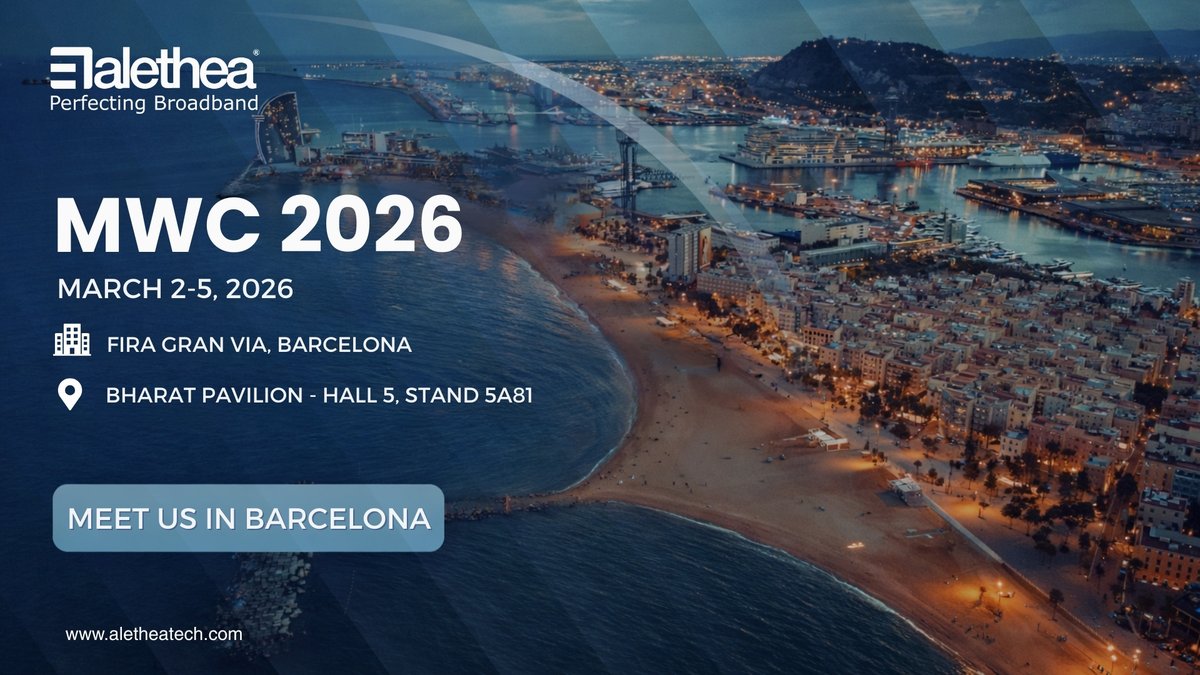 Alethea Communications Technologies is heading to MWC Barcelona 2026!

📅 March 2–5, 2026
📍 Fira Gran Via, Barcelona
🏢 Hall 5, Stand 5A81 (Bharat Pavilion)

Let’s connect in #Barcelona.

📥 Explore WiCheck: aletheatech.com/wicheck-access…

#MWC2026 #AletheaTech #TechEvent #WiFi