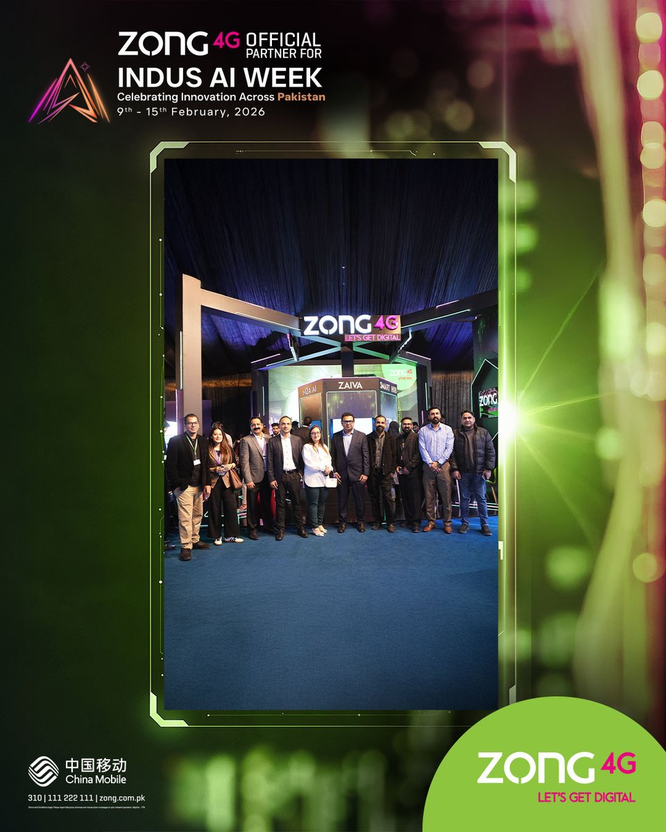 Zongers's tweet photo. Powering Tomorrow at Indus Ai Week 2026 ⚡🚀
With Zong, we were able to witness AI-led solutions shaping tomorrow, today! 🤖✨
#Zong4G #LetsGetDigital #IndusAIWeek #AIInnovation #DigitalProgress https://t.co/GwLMdG5PDe