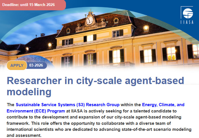 LeilaNiamir's tweet photo. 📢 We’re Hiring! 
Are you an agent-based modeler passionate about cities? 
Join the @IIASAVienna Urban Futures Hub and help shape city climate strategies with our international team of scientists. 
🔗https://t.co/Vf6tM9Po8Y #JobOpportunity #Climate #Cities #AgentbasedModel https://t.co/3kHSTJGhTT