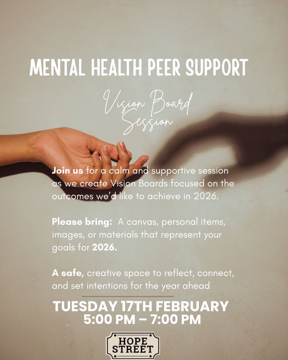 letstalkhopest's tweet photo. Free Tuesday activities include crochet and connect at 1 pm, where you can learn
Also, from 5-7 pm, join our vision board session to work on your mental health goals and create a visual tool to manifest a brighter future. #crochet #peersupport #visionboards #mentalheath https://t.co/fhNL43qjqq