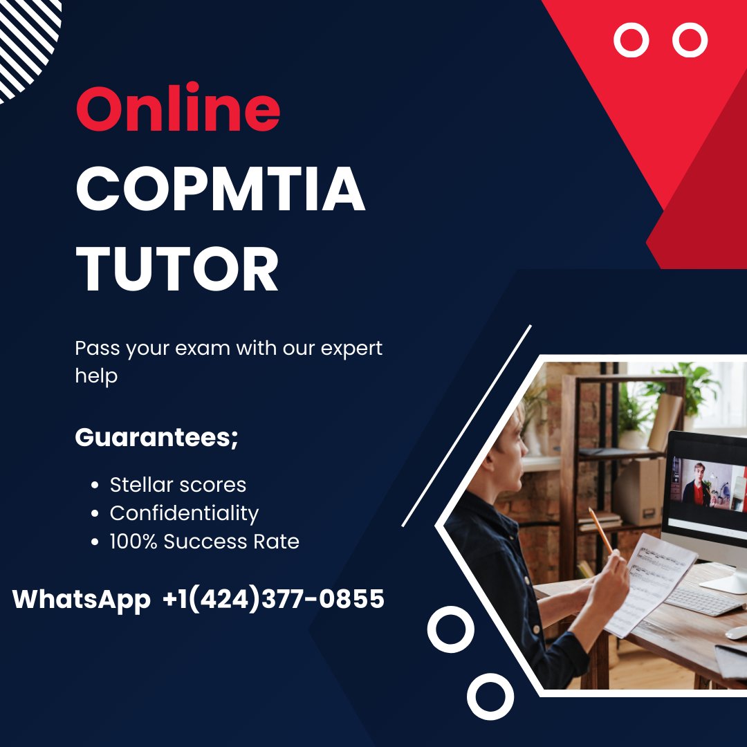 _theeprof's tweet photo. Get CompTIA certified faster and smarter!
Our 1-on-1 tutoring approach ensures complete understanding and 100% success rate.
📞 Contact: +1 (424) 377-0855
#CompTIA #ITTraining #StudyOnline #CyberSecurityPrep #TechCareer #APlusCourse #NetworkPlusTraining #ExamFocus https://t.co/sZGdw3fv2U