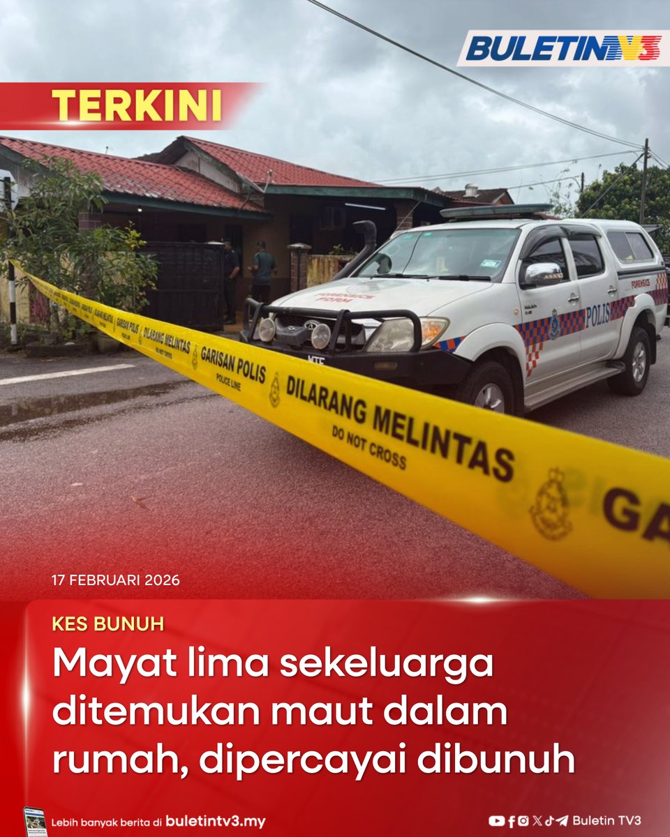 KES BUNUH | Mayat lima sekeluarga dipercayai dibunuh ditemukan dalam sebuah rumah di Taman Cherating Damai, Pahang.

#BuletinTV3 #BeritaTerkini #BunuhSekeluarga #TamanCheratingDamai #KesBunuh #MayatDitemukan

Berita penuh di bit.ly/4rntRmA