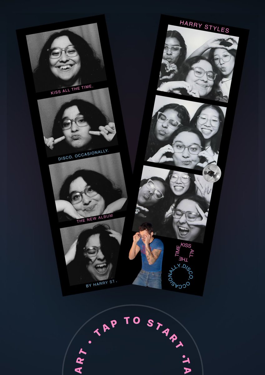 💋🪩 KISSCO BOOTH 💋🪩
I made a digital online photo booth to celebrate the release of harry’s album. It’s free to use &amp; I’d love to see your photos!
Reply with your strips 🎞️🌟

kissco-booth.vercel.app