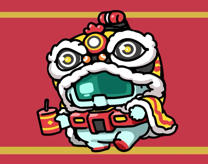 commission GM with a lion dance head