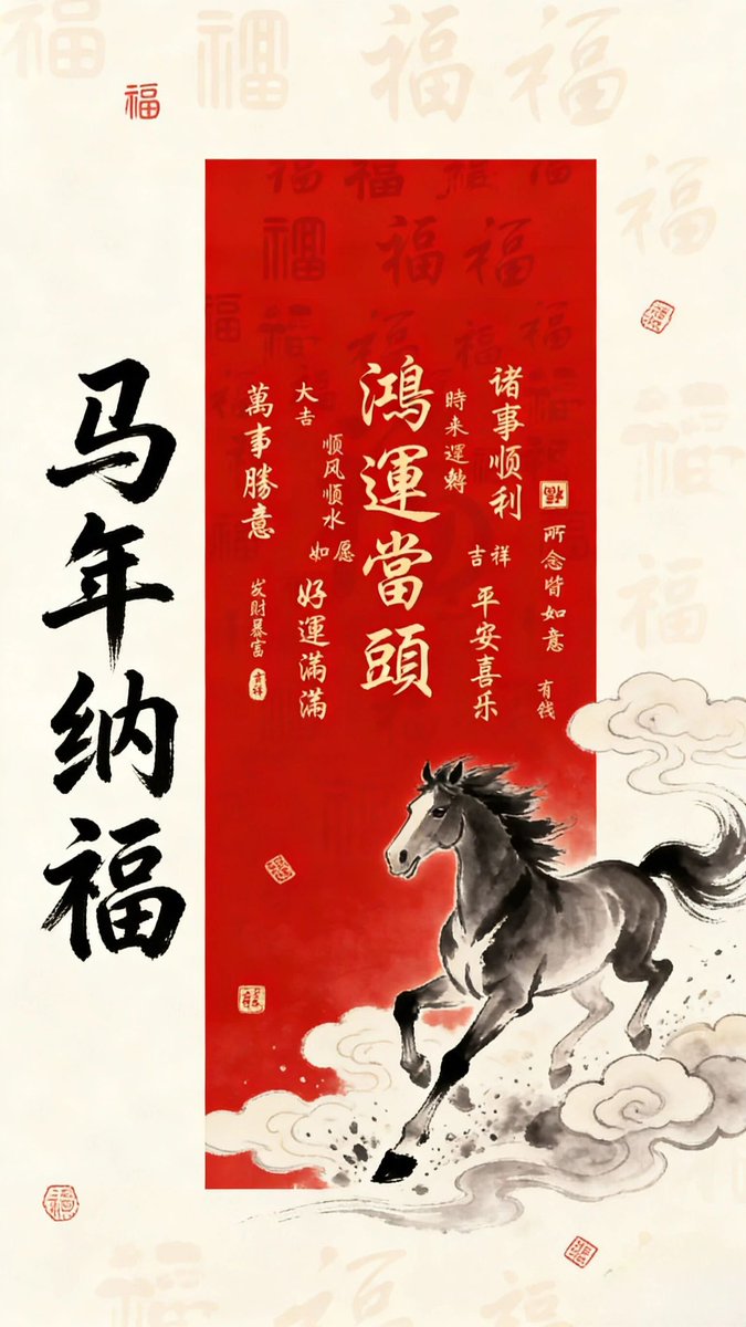 农历马年祝大家奔向成功收获的一年🐎