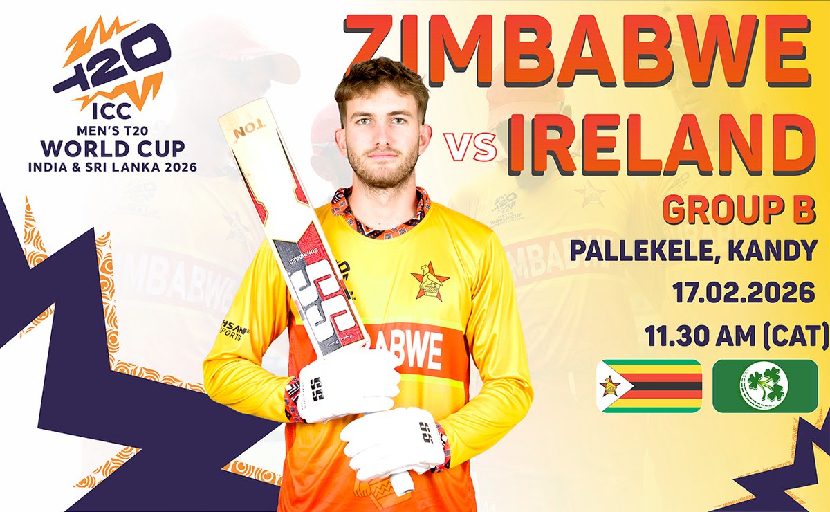 A victory over Ireland today will send Zimbabwe into the Super 8.

Catch the action LIVE from Pallekele International Cricket Stadium in Kandy at 11:30 am (Zimbabwe time).

#T20WorldCup
