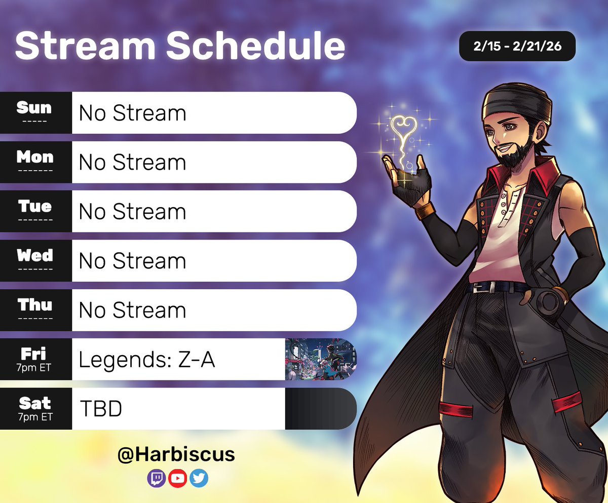 📅 Stream Schedule: Week of Feb 15