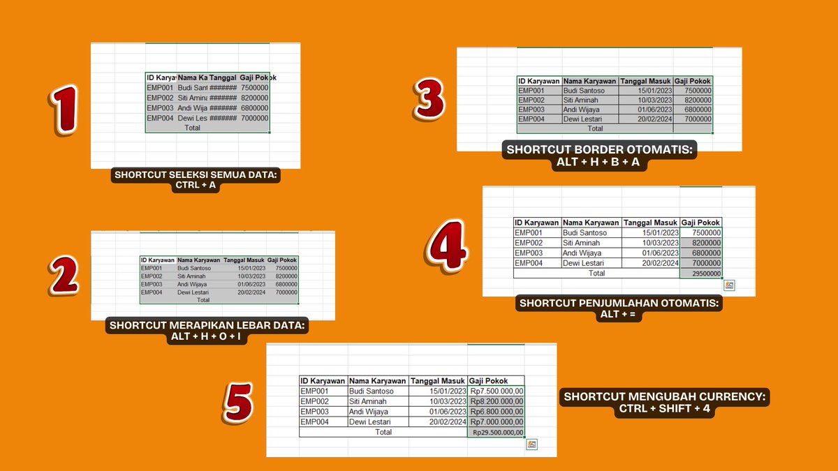 americanona02's tweet photo. Beberapa shortcut excel, yg sering banget digunain para admin biar tugasnya cepet selesai buat input data atau rekap. Semoga bermanfaat yaaa 😍 https://t.co/TlDXmJF3vx