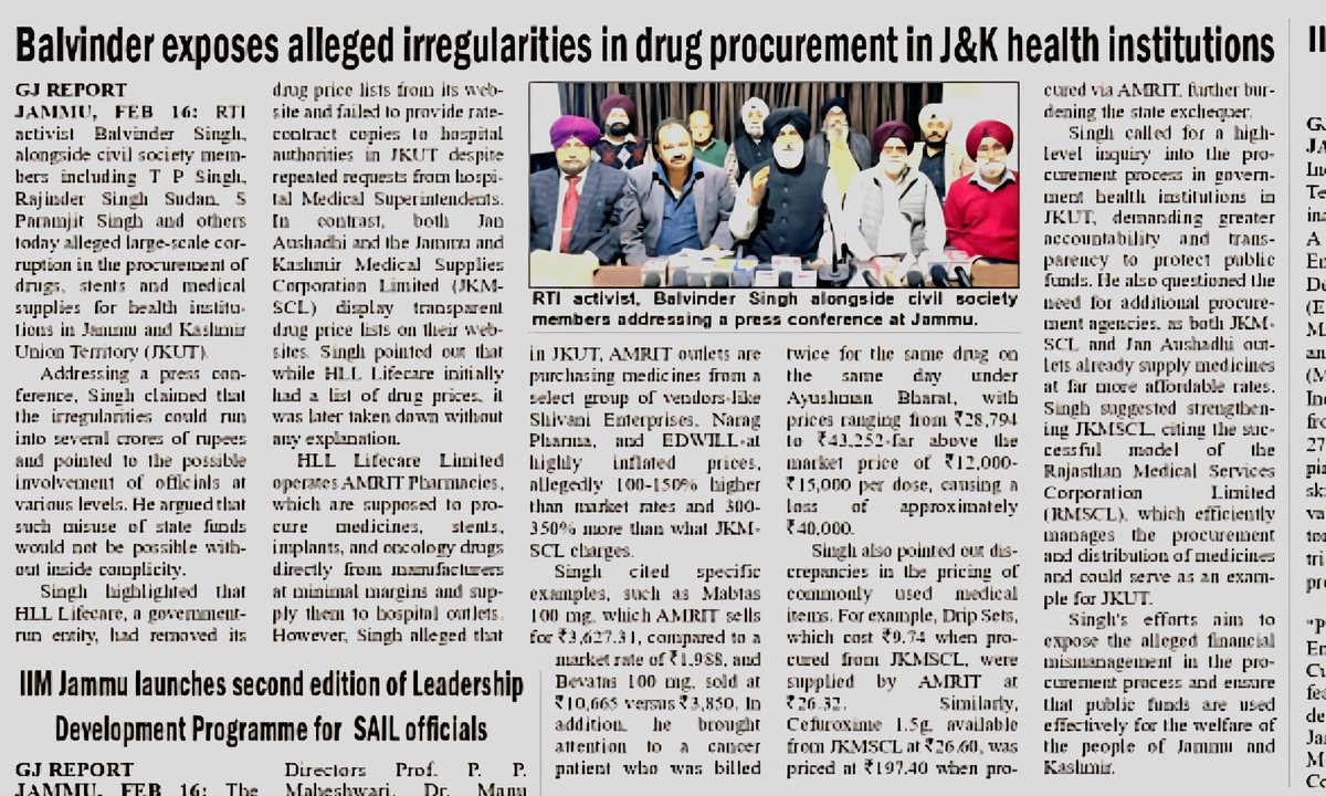 Balvinder_1's tweet photo. Dear Omar Sahib, after 3 years of effort and 25+ RTIs across hospitals, I have uncovered serious misuse of public funds. Kindly intervene urgently.@OmarAbdullah @sakinaitoo https://t.co/NdAwnye8gL