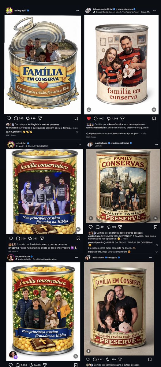 Chutando baixo, mas baixo mesmo…só aqui nesses seis (e tem uma centena a mais fazendo não apenas a montagem, mas tb vídeo de repúdio) nós estamos falando fácil de algo entre 10 e 12 milhões de evangélicos.

O sidônio deve estar a base de calmante desde ontem.