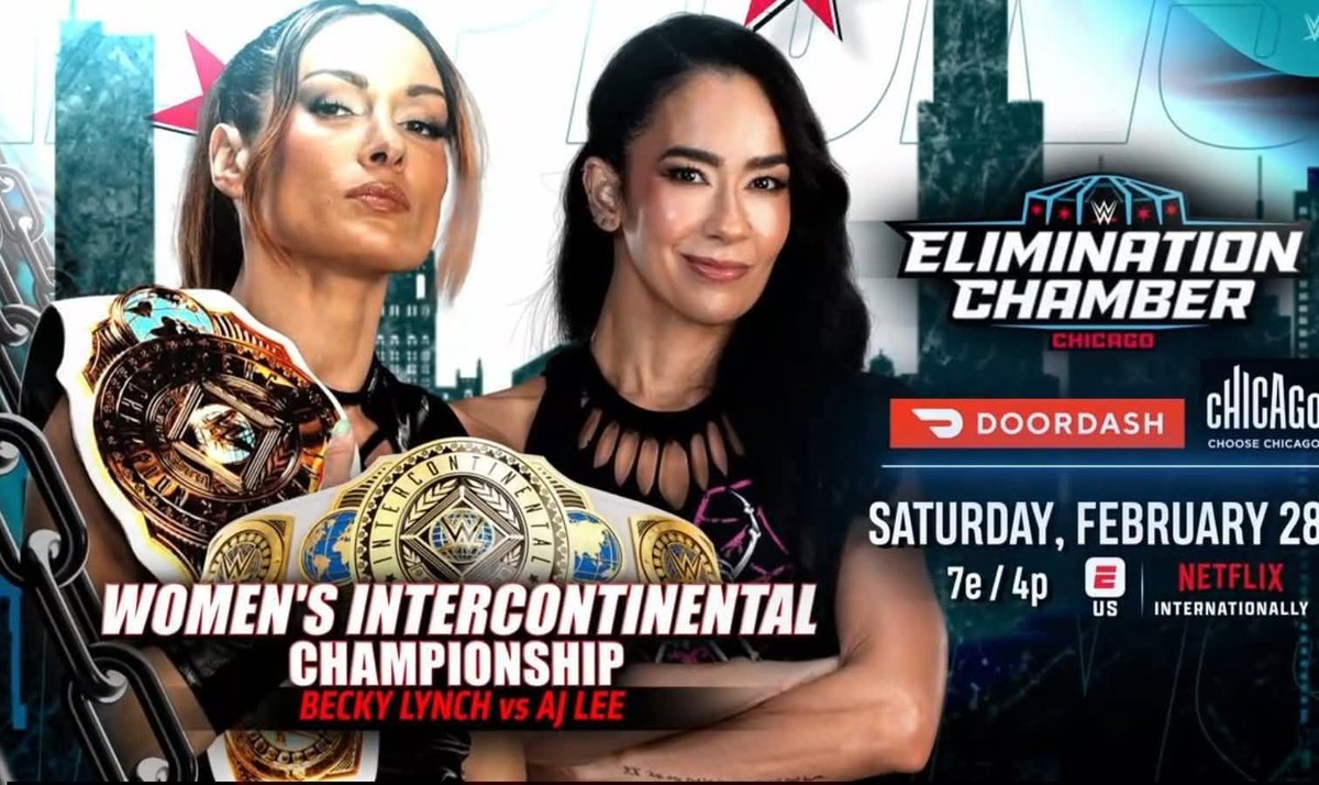 Becky Lynch vs AJ Lee for the Women's Intercontinental Title is official for The Elimination Chamber