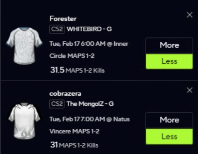 HydroParlay's tweet image. PRIZEPICKS CS2 UNDERS