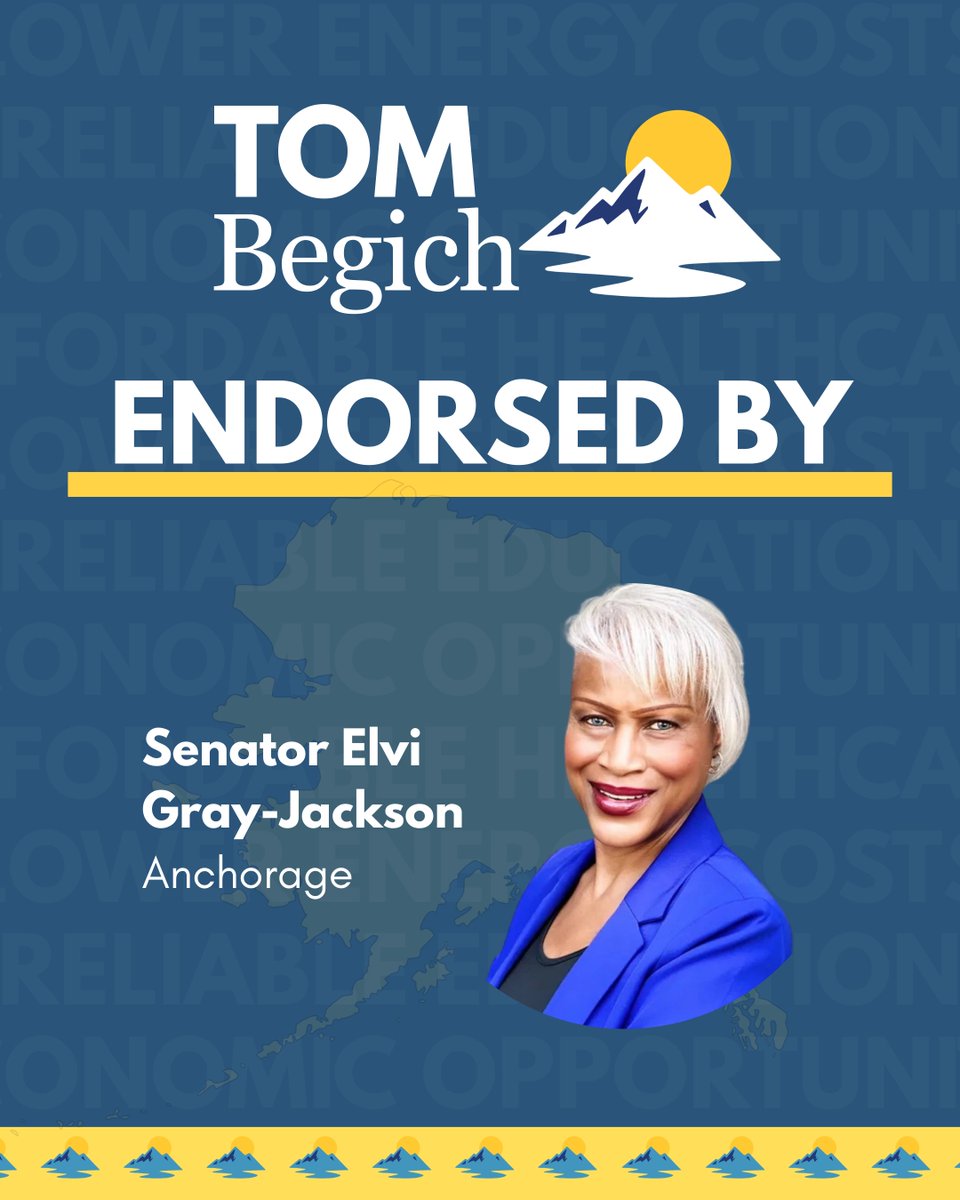 "Tom Begich brings decades of thoughtful leadership, a proven passion for Alaskans, and a steadfast commitment to public service. As governor, he’ll work tirelessly to bridge divides, amplify our voices, and ensure our great state has the vision and integrity it deserves. I’m