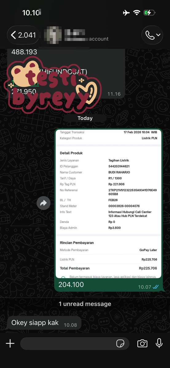 🐬fresh testimoni data tagihan rumah🐬
---all diskon tagihan 5%
⭐️tagihan pdam kab bogor 136.450
⭐️tagihan listrik 817.455
⭐️tagihan listrik 227.706
⭐️tagihan indihome 291.000

#zonauang️