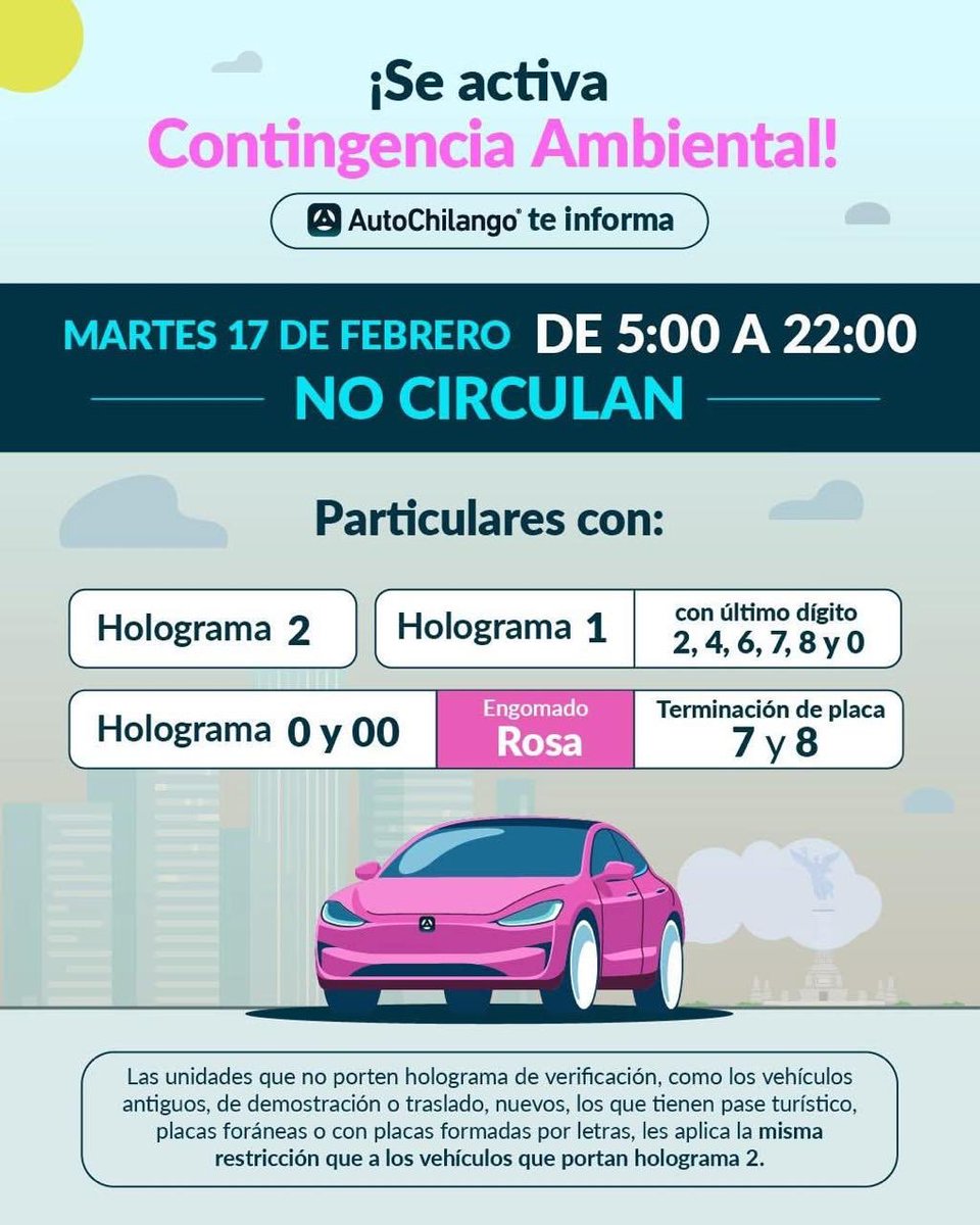 Sra Presidenta <a href="/Claudiashein/">Claudia Sheinbaum Pardo</a> 
Sra <a href="/ClaraBrugadaM/">Clara Brugada Molina</a> 
.
Llevamos desde el viernes, 4 de 5 días con #ContingenciaAmbiental 
.
¿Qué sigue? 
.
URGEN medidas adicionales que solucionen este problema.
.
Es SALUD PÚBLICA de 25 millones de mexicanos 😡
.