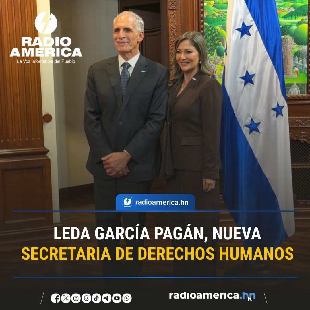 ATENCIÓN | El presidente de la República, Nasry Asfura, juramentó a la ciudadana Leda Lizethe García Pagán como Secretaria de Estado en los Despachos de Derechos Humanos, "reafirmando el compromiso de la administración con la defensa y promoción de los derechos fundamentales de