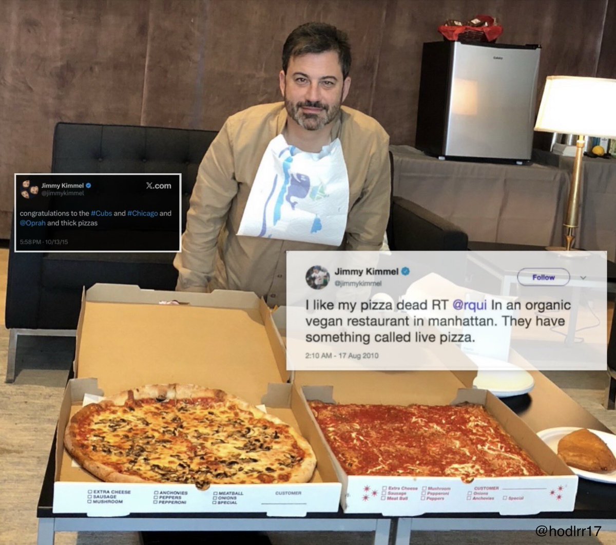 Hey <a href="/jimmykimmel/">Jimmy Kimmel</a>, can you help me understand this post of yours a bit better?

What’s the difference between a “dead” or “live” pizza?

Care to explain?