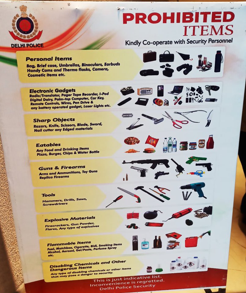 pushpendrakum's tweet image. Official Prohibited Items List at India’s AI Impact Summit 🤡👇

• Bags - please arrive empty-handed. Thoughts optional.
• Car keys - park somewhere… and throw your key 🔑 
• Laptops - absolutely unnecessary at a tech event.
• Earbuds - listening is clearly optional.
•