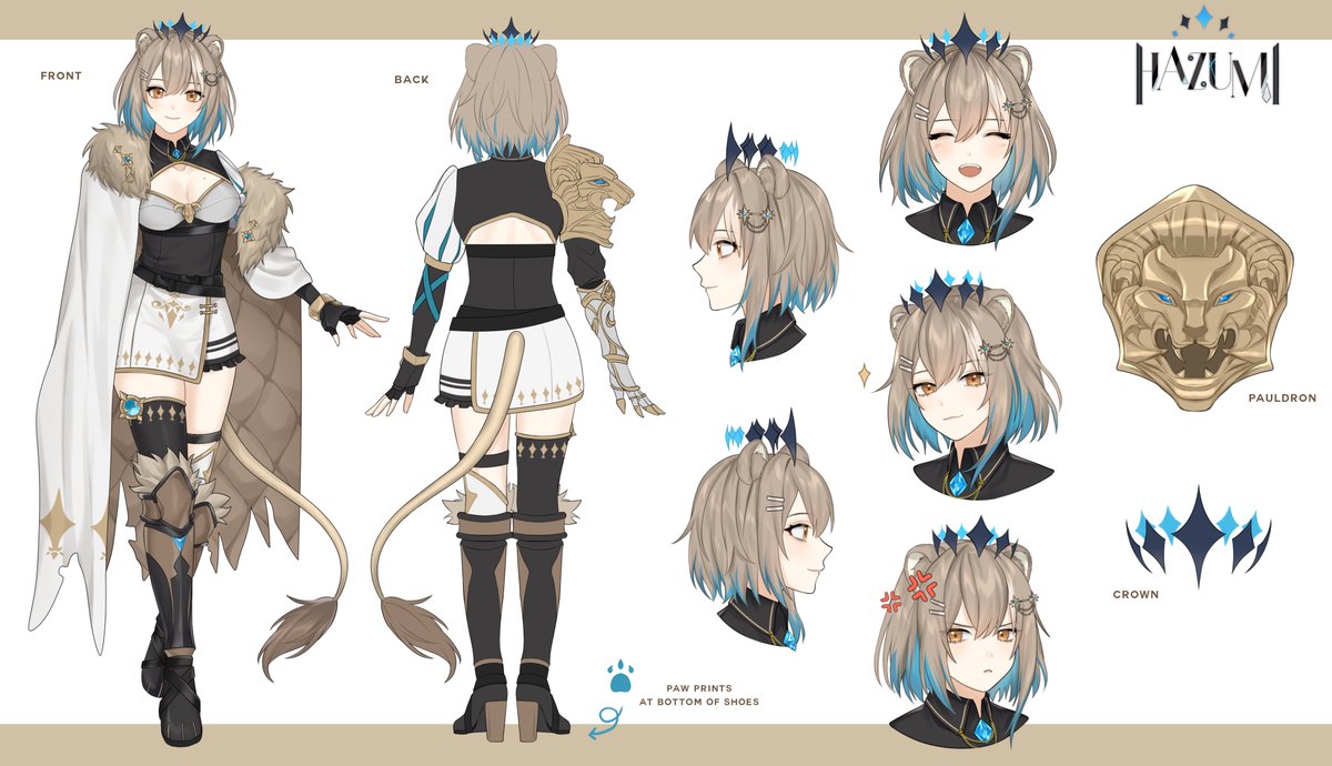 hazumiaileen's tweet photo. ˗ˏˋ ꒰ Hazumi Okazaki Reference Sheets ꒱ ˎˊ˗

Reference sheets for all of my outfits so far! ⊹ ࣪ ˖

⟢ oshi mark:🦁⚔️
⟢ general: #hazumi
⟢ live/clips: #hazulive
⟢ fanart: #hazumillust
⟢ memes: #hazumeme

꒰ hq versions below! ꒱ https://t.co/4pnnomuA3y