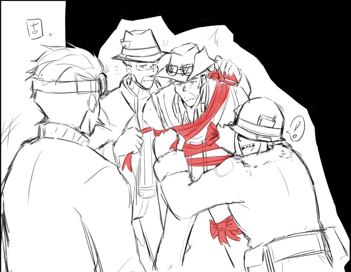 When the Squad decided that the best Valentines Gift Sniper should give is no other than himself. Wrapped at Scout’s front door.
…Happy late Valentines? X’D 
(Also rare ipad doodle :D)

#tf2 #tf2oc #speedingbullet