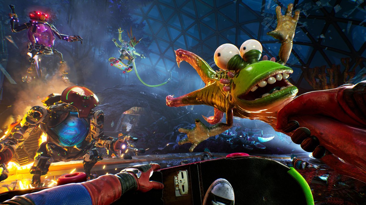gameslabel's tweet photo. High On Life 2’s Skateboarding Kickflips the Shooter Genre on Its Head ... Via @Xbox  #Games https://t.co/nIlcsNRKlb https://t.co/mBNWzhrepR