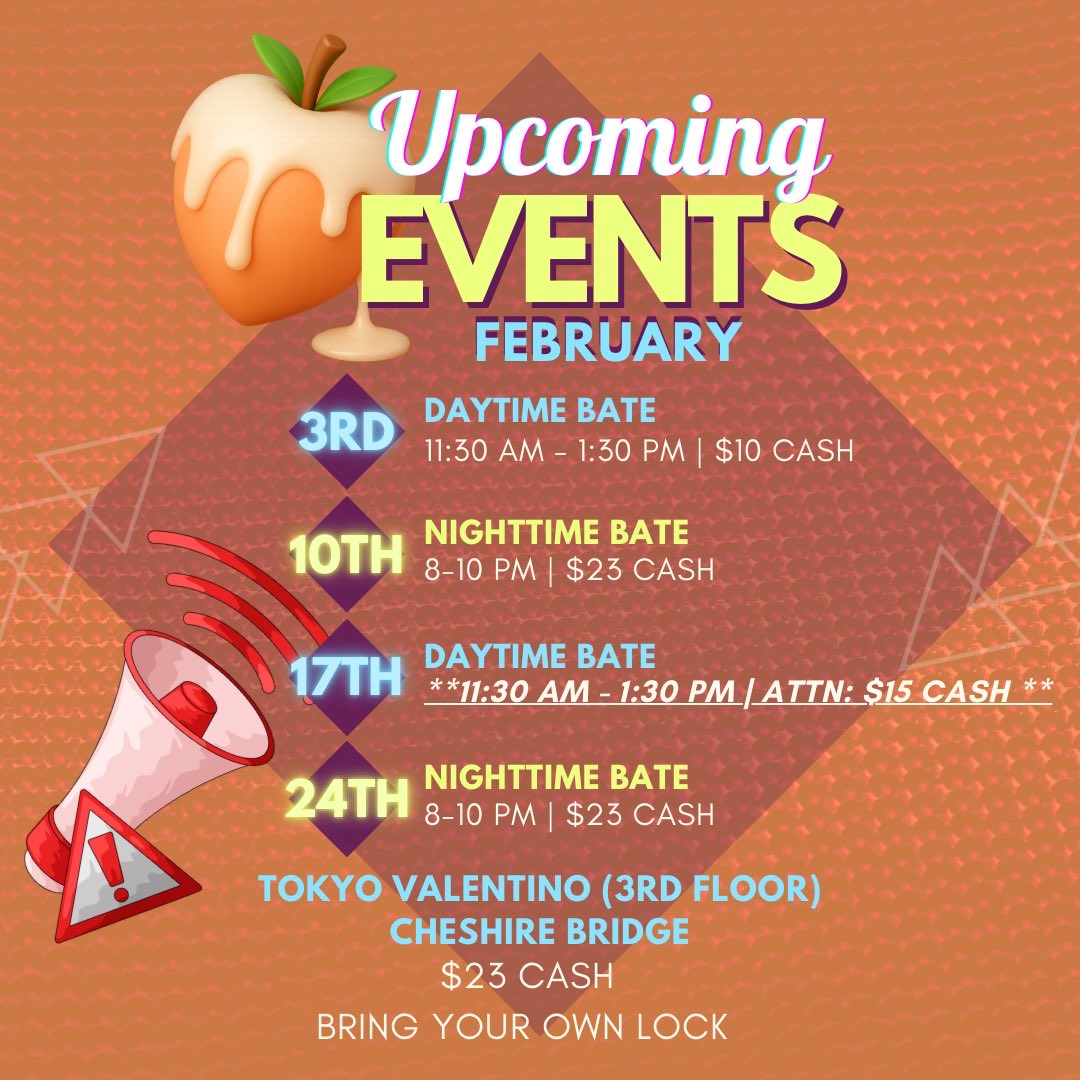 ‼️ATTN DAYTIME BATORS

💵There’s a change to the daytime parties! $15 Cash is now the admission fee for the daytime events. Please take note for tomorrow’s party. 

Note: admission fees are set by the venue, not Atlanta Jacks. Please respect that and we will see you tomorrow!