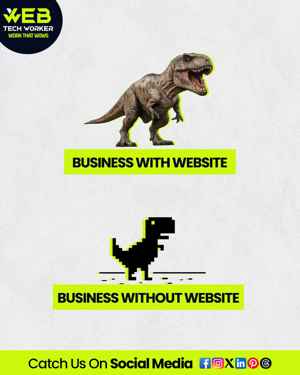 webtechworker's tweet image. Your Business Deserves to Roar, Not Lag Behind.

A business with a website builds trust, reaches more customers, and grows faster.
Without a website? You're invisible to half the market.
#WebTechWorker #WebsiteDevelopment #DigitalGrowth #OnlineBusiness #BusinessMarketing