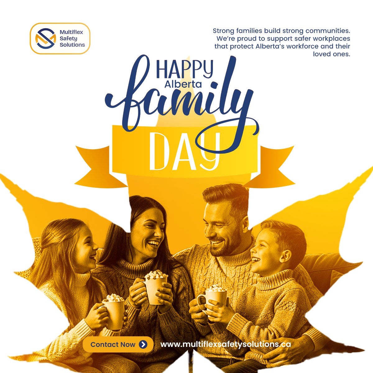 MultiflexSafety's tweet photo. Today, we celebrate the families who support, inspire, and motivate us every day.  Strong families. Safe workplaces. Stronger communities. Wishing everyone across Alberta a safe and meaningful Family Day.
#AlbertaFamilyDay #FamilyFirst #MultiflexSafetySolutions #WorkplaceSafety https://t.co/kawT54eOS3