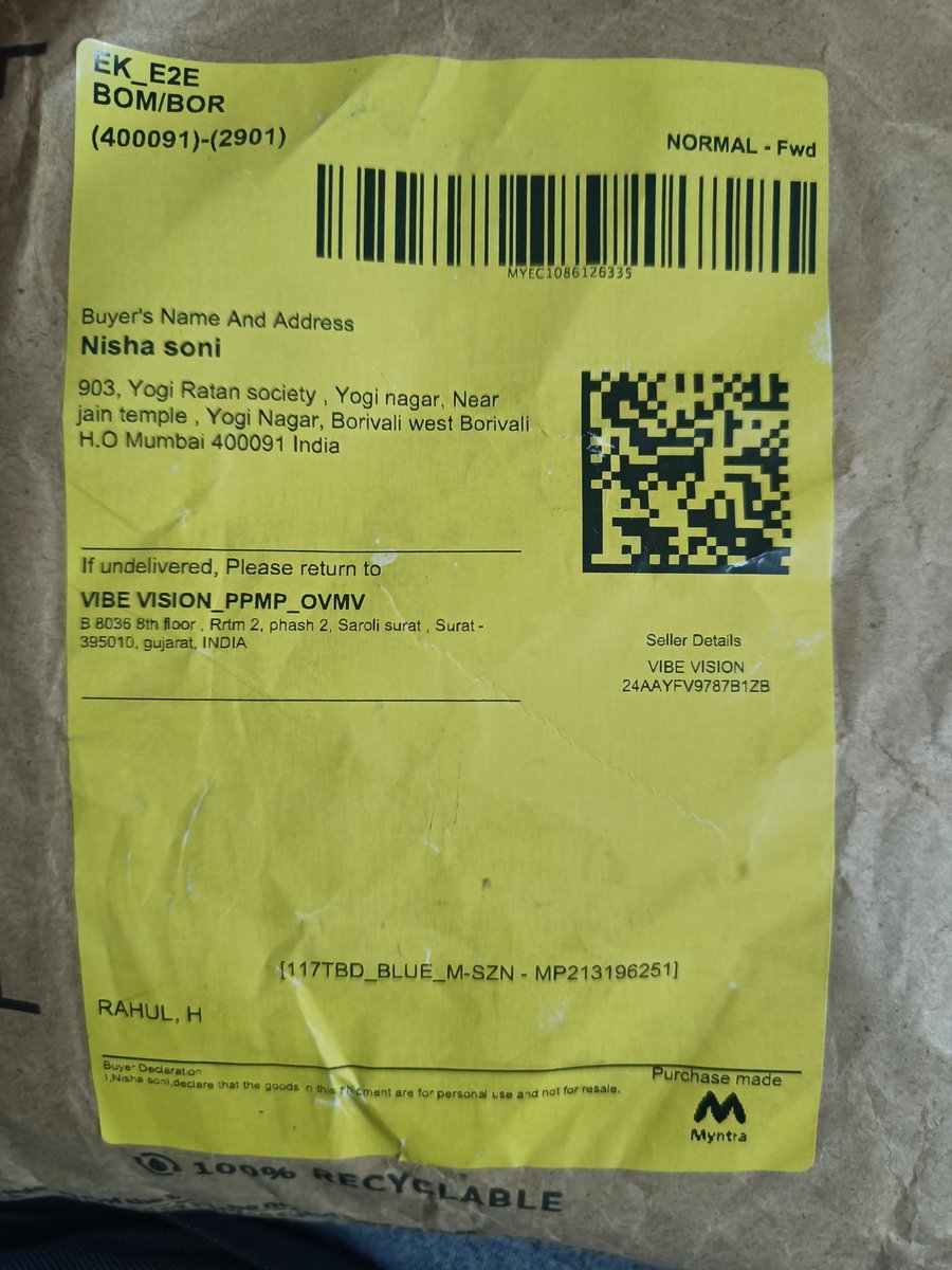 dsoni0087's tweet photo. @MyntraSupport We tried everything..but no positive response from your end. I have all documents and proof about malpractice of your system. This is my order id. https://t.co/niA7lDdbsx