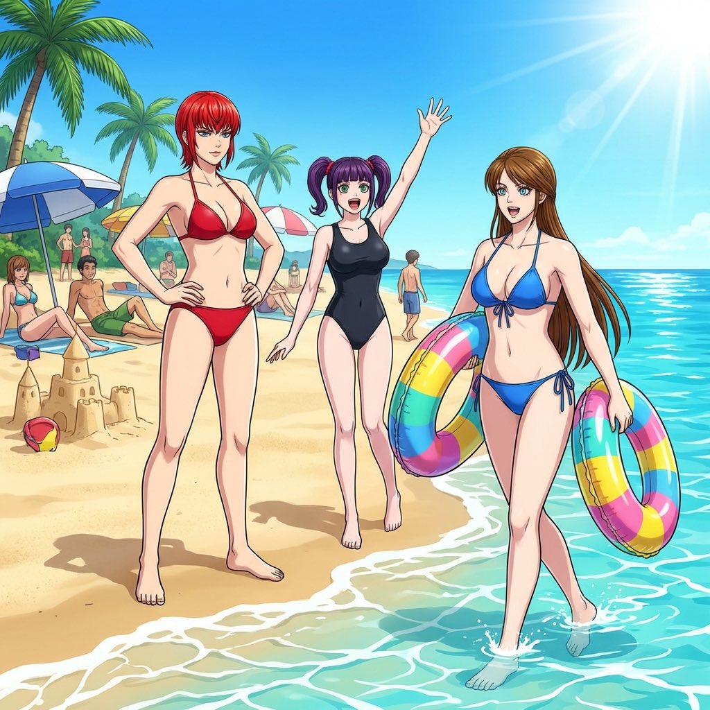 今はまだ海水浴の時期じゃないけど取り敢えず。 オリキャラ陣やセイコ