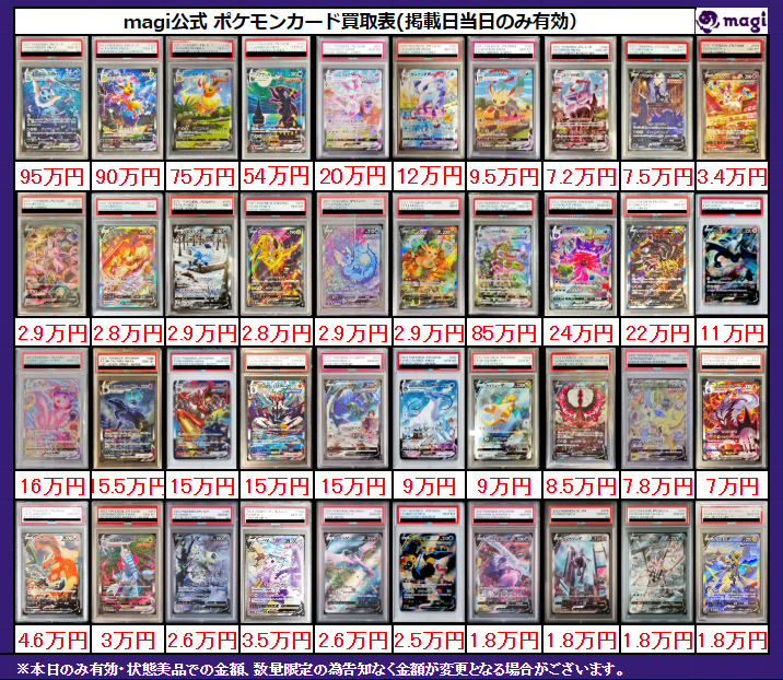 ✨magi ポケカ 買取情報✨】 ポケモン V VMAX 等PSA10🔥 買取表更新
