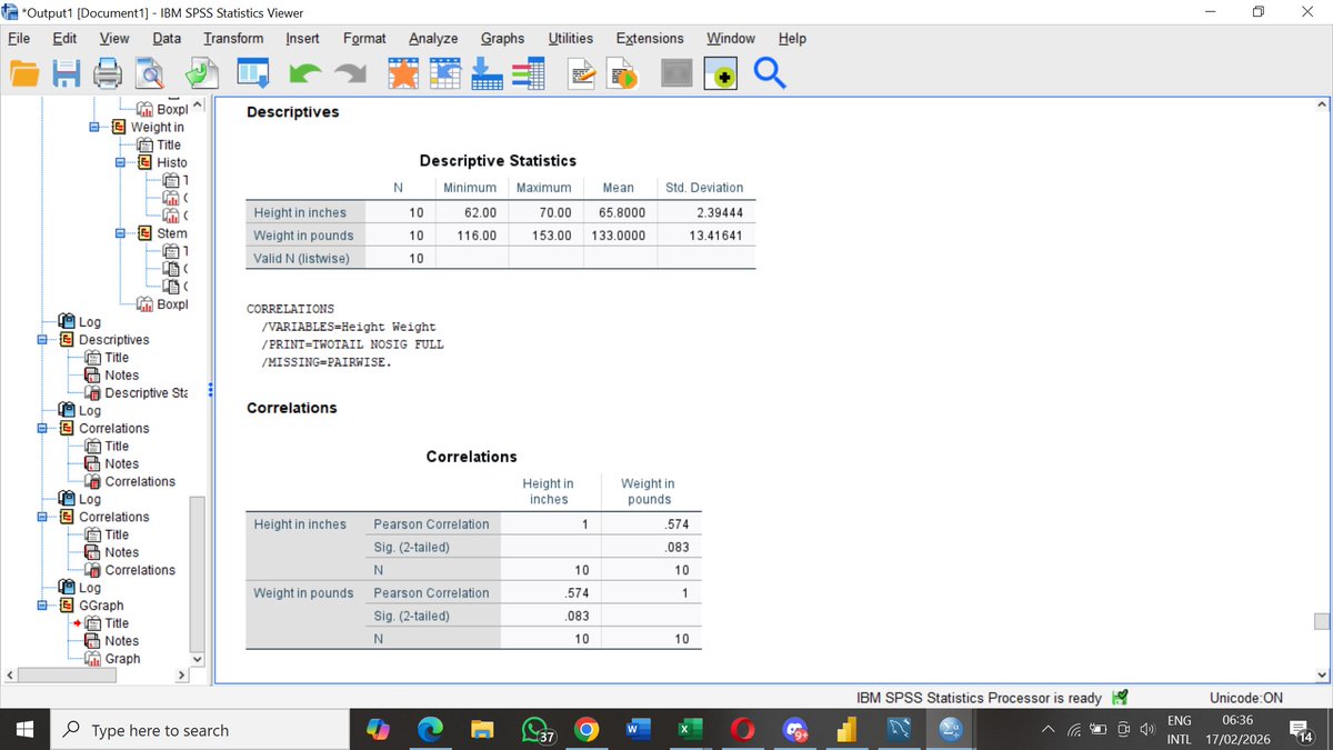 Day 1 of learning SPSS: worked with frequencies, descriptive statistics, explore analysis, and correlation using scatter plots. Each concept is helping me better understand how to summarize and interpret data. Small steps, steady progress. #SPSS #Statistics #DataJourney
