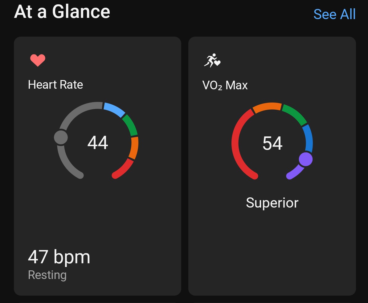 SahuSKNT's tweet photo. I hit 44 RHR this morning!!
As a runner, I always track RHR & Vo2 Max. They matter more to me than pace or race times. Together, they are powerful indicators of cardiovascular fitness! πββοΈπ«π«
#Running #MarathonTraining #CardioFitness #VO2Max #RestingHeartRate #RunSmart https://t.co/w7PfNoXLYi