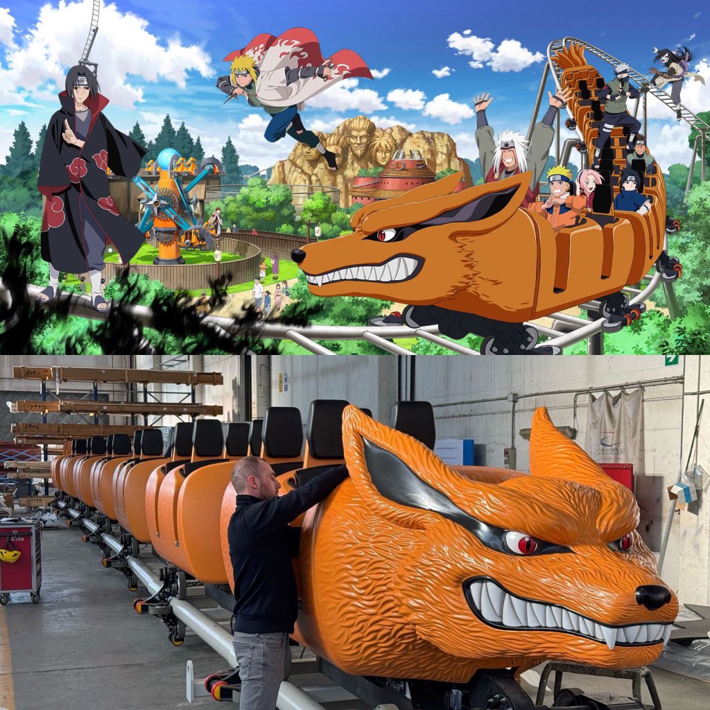 k42wKKihKBGTvXv's tweet photo. 2026年、フランスに「NARUTO – 木ノ葉ランド」がOPEN！

暴走する九尾のチャクラに挑め！

全長1km以上、最高速度75km/h、30メートルの落差、そして逆走まで！

https://t.co/KqvezRzsGa https://t.co/PoUY8kS9qj