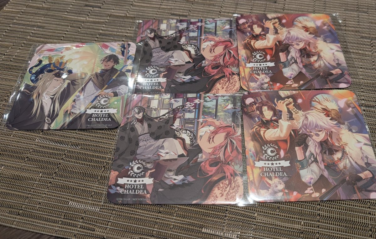 交換】FGO ホテルカルデア コースター 譲:画像参照 求:オベロン+ダンテ