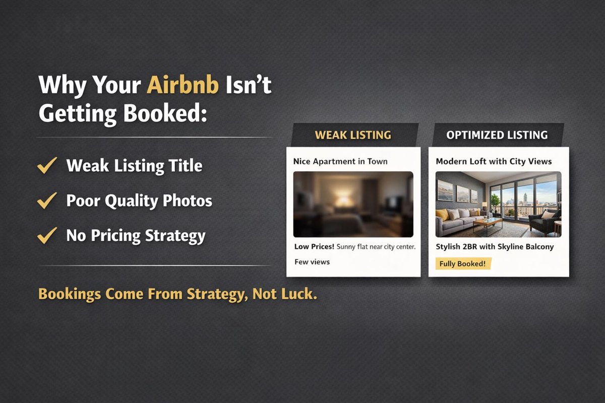 GOnuebunwa's tweet image. 5-star reviews ≠ consistent bookings.
Optimization + pricing strategy + response speed = consistent income.

Let me help you stay booked consistently