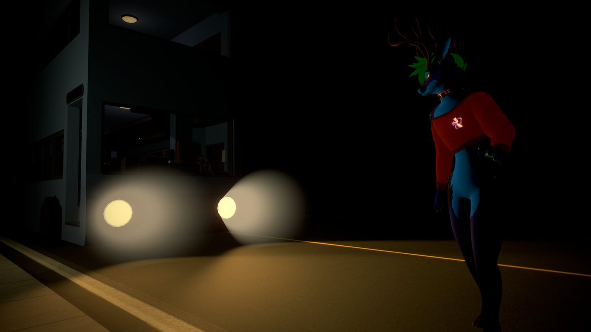 Nyterious1's tweet photo. This is what I get for going out to play Pokemon GO at night while in deer form. Darn those bus headlights! So this is what it's like to get plastered to the front of something moving at high speed... https://t.co/SHU7bjIKR2