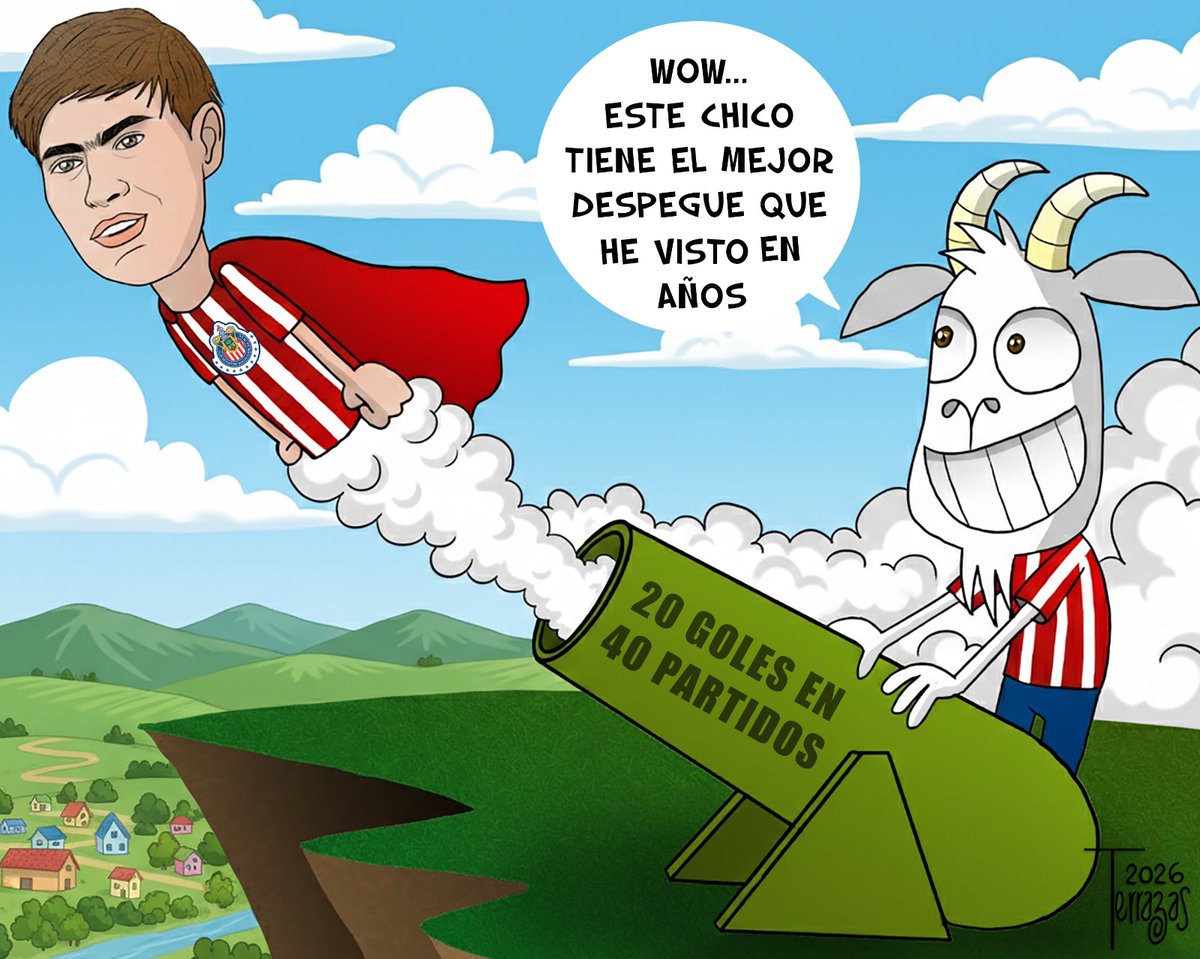 Es mexicano y es rojiblanco. Hace mucho que Chivas no tenía un 9 así. 🇲🇽🐜🤩🔴⚪️

🎨#ElHumorDeTerrazas por <a href="/juanterrazas/">JUAN TERRAZAS</a> 

👉 goo.su/kK3z2g