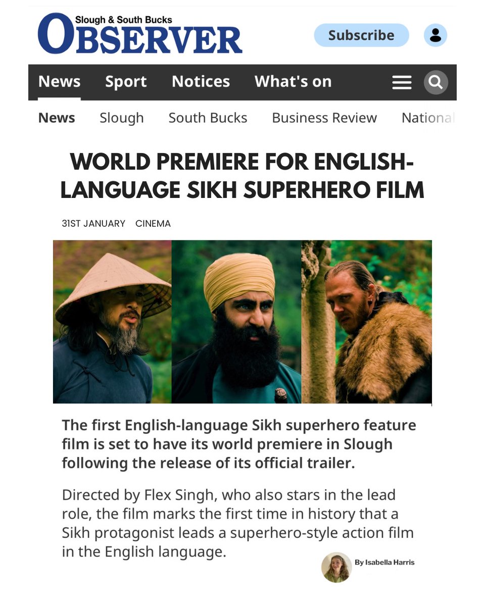 SikhPA's tweet photo. Great to see local media covering the release for "The Ninth Master", the first English-language Sikh superhero film, out now!

The creation of influencer Flex Singh has premiere shows happening across the UK from this week onwards.

Read the full article:
https://t.co/qlNJhLJJ2b https://t.co/TyTDAtxZeS
