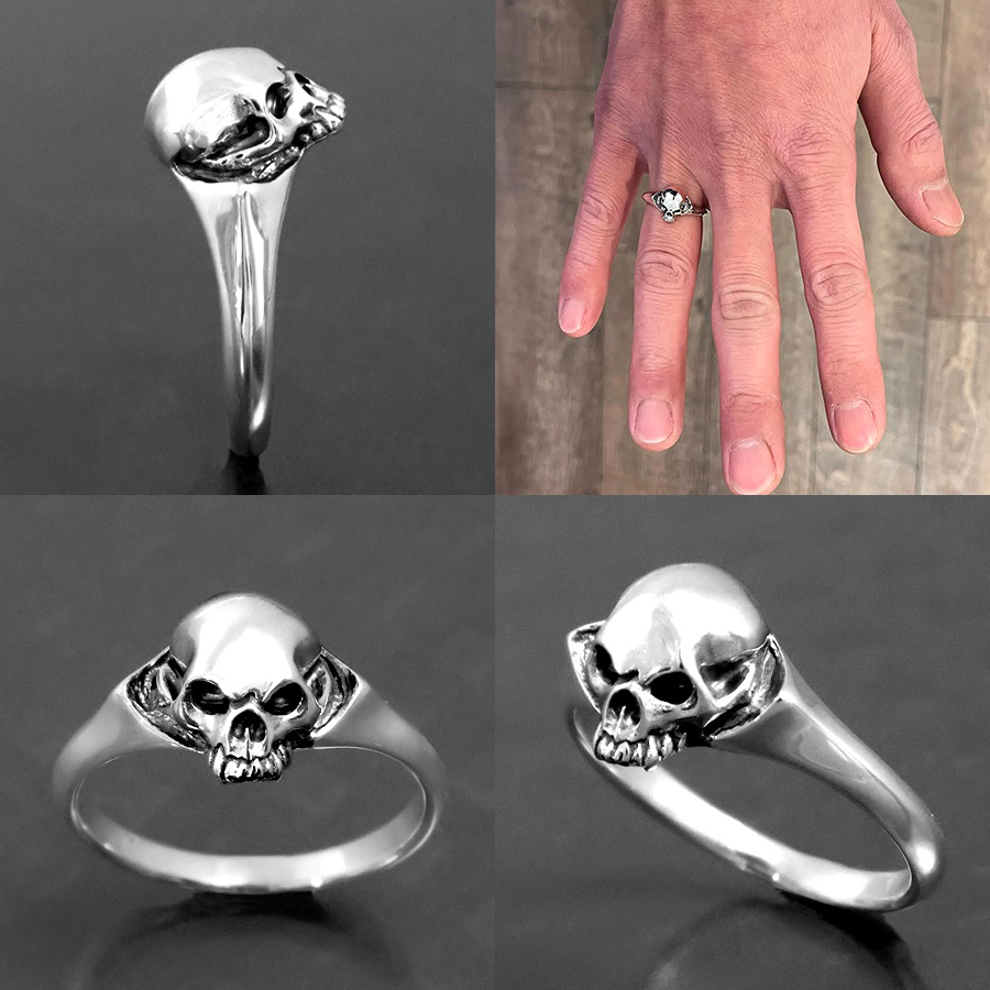 💀髑髏と蟹🦀 どちらも細みで着けやすく可愛らしさのあるリング