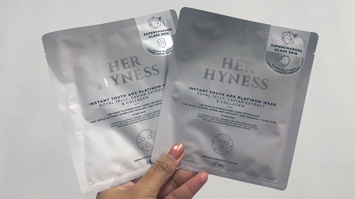 กรี้ด Mask #HerHyness ออกสูตรใหม่อีกละจ้า มาสก์นาโนแพลตินัม สีขาว น้อลมี Nano Platinum เข้มข้นขึ้น 10 เท่า นี่คือสายผิวหมองคล้ำ ผิวโทรม ต้องจัดเลย นี่ใช้แล้วรู้สึกผิวฟู ริ้วรอยจางลง ชอบมากมาส์กจุกๆ 40 นาที ผิวฟูฉ่ำ ถูกใจนี่มาก จัดเลยดีจริง #ใช้ดีบอกต่อ #รีวิวสกินแคร์