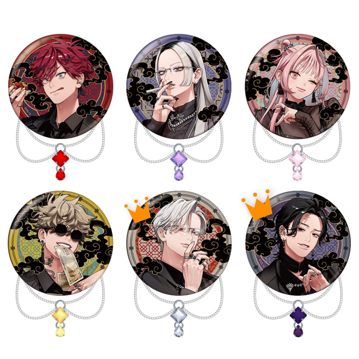 交換】極楽街 チェーン付き 缶バッジ 近すぎて美しい極近店