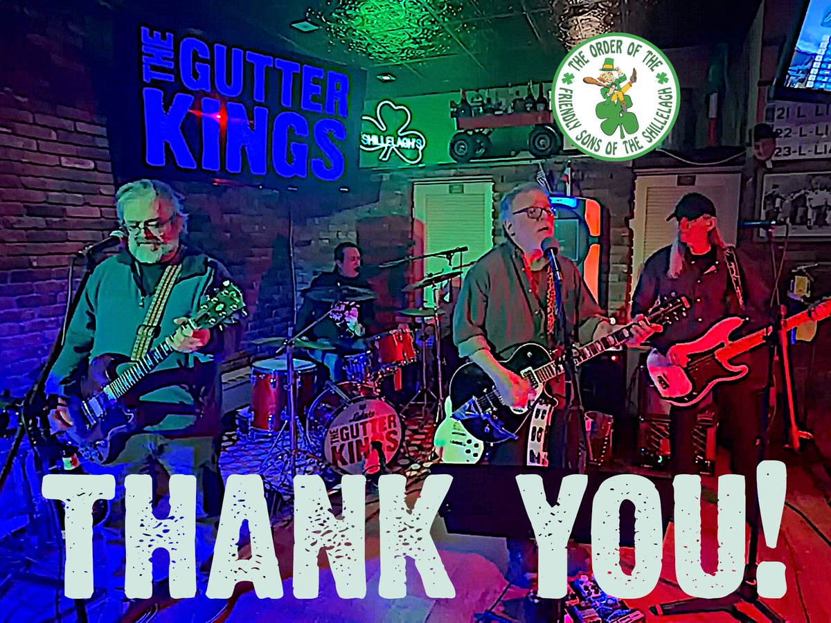 GutterKingsRock's tweet photo. Thanks to everybody who came to see us at Shillelagh for our February 7th show! It was so cold out, we weren't sure who was going to show up - but as usual, Shillelagh never disappoints! It was great to play to so many fans, family, and friends... (1/2) https://t.co/e9D92XLwGX