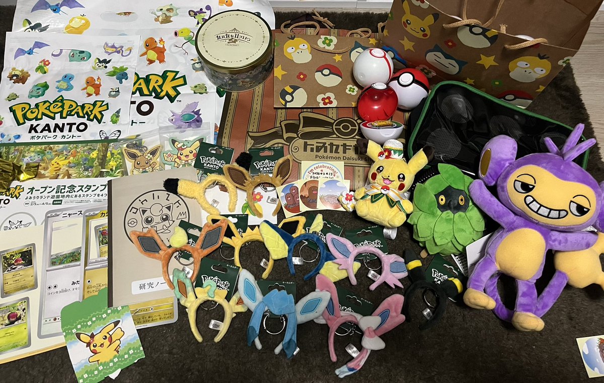 ポケパークレポ ショップでの購入グッズ、約3万💸 可愛すぎてブイズの