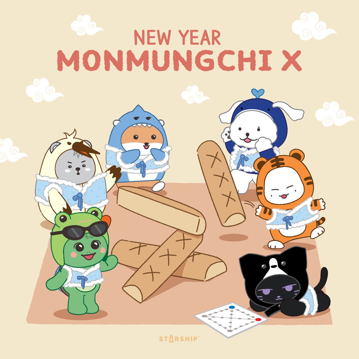 𝗠𝗢𝗡𝗠𝗨𝗡𝗚𝗖𝗛𝗜 𝗫 🎁
HAPPY LUNAR NEW YEAR ✨

다 함께 모여 즐겁게 윷놀이도 하고 
맛있는 음식 가득 먹고 😋
행복한 설날 보내요 🧧

#배통이 #멍꼬 #햄슥이_햄상이 
#채부기 #만랭이 #냥균
#몬뭉치엑스 #MONMUNGCHIX #MONMUNGCHI_X