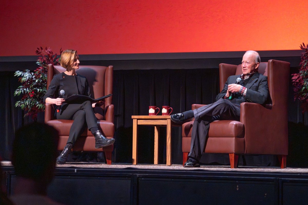 UWLaFollette's tweet photo. “Universities should have two obligations: to advance knowledge and share it with the next generation,” said Mitch Daniels, president emeritus of Purdue and former Indiana governor. “Knowledge only advances when ideas collide.” 

Thanks for speaking at our Spring Spotlight! https://t.co/zY81eqt9U5