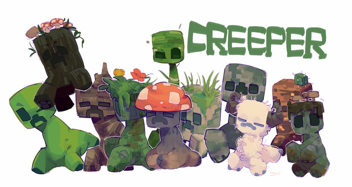 BUGU2222's tweet photo. 🥺 #Minecraft #creeper #Minecraftart https://t.co/5D7sqzr54S