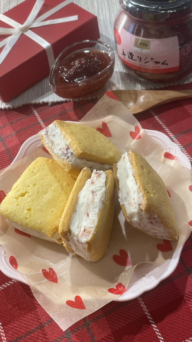 🍓🧈🍪🍓🧈🍪🍓 いちごジャムの バターサンドクッキー