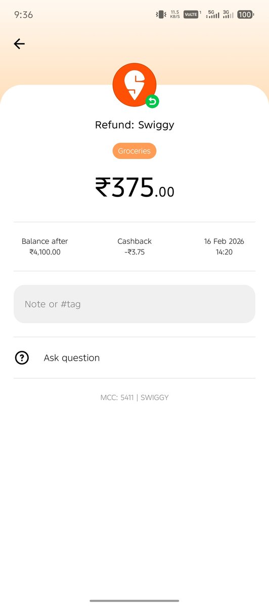 Redwormspy's tweet photo. I made the payment of 440INR to Swiggy Instamart to order and i return that i get the confirmation from swiggy agent and also got the text tha amount was refunded but yesterday i got refund only INR 375 why refund my amount or I'll file  case on consumer @Swiggy @instamart_it https://t.co/GpaUUYth1k
